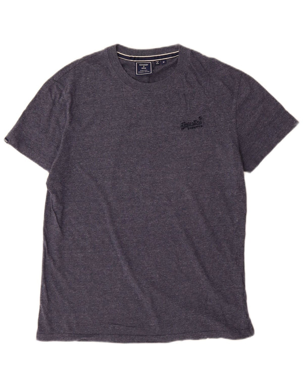 Camiseta masculina Superdry Top médio algodão azul marinho