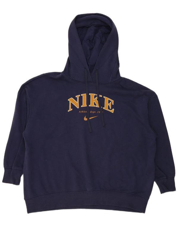 Nike masculino gráfico solto ajuste moletom com capuz XL azul marinho algodão
