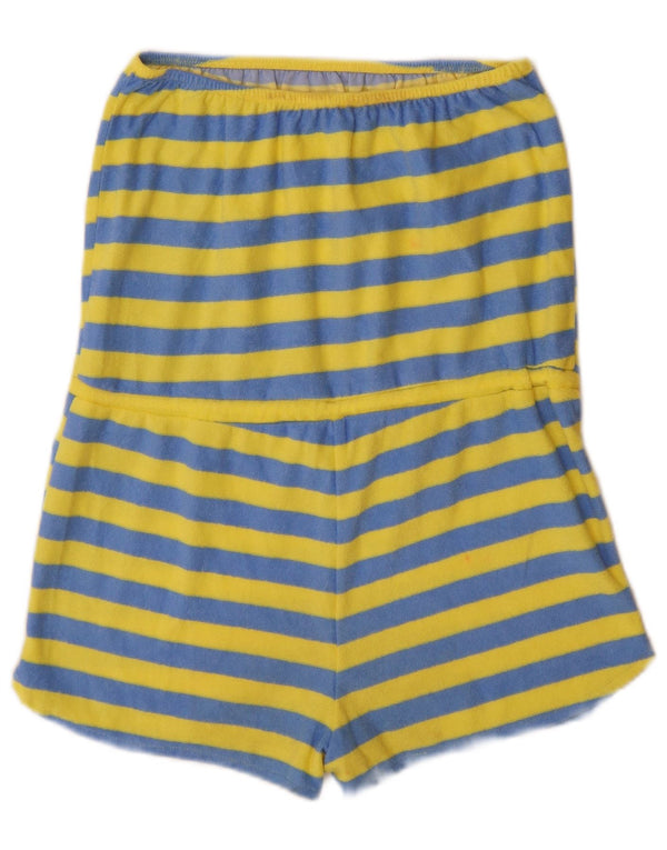 Macacão feminino sem alças Zara UK 12 algodão listrado azul médio