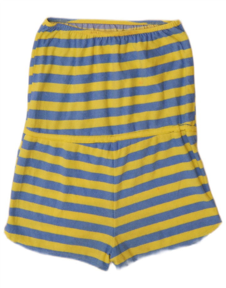 Macacão feminino sem alças Zara UK 12 algodão listrado azul médio