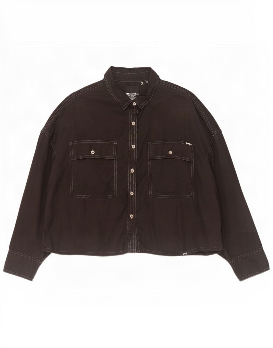 Camisa superdimensionada feminina Superdry UK 14 grande preto Lyocell