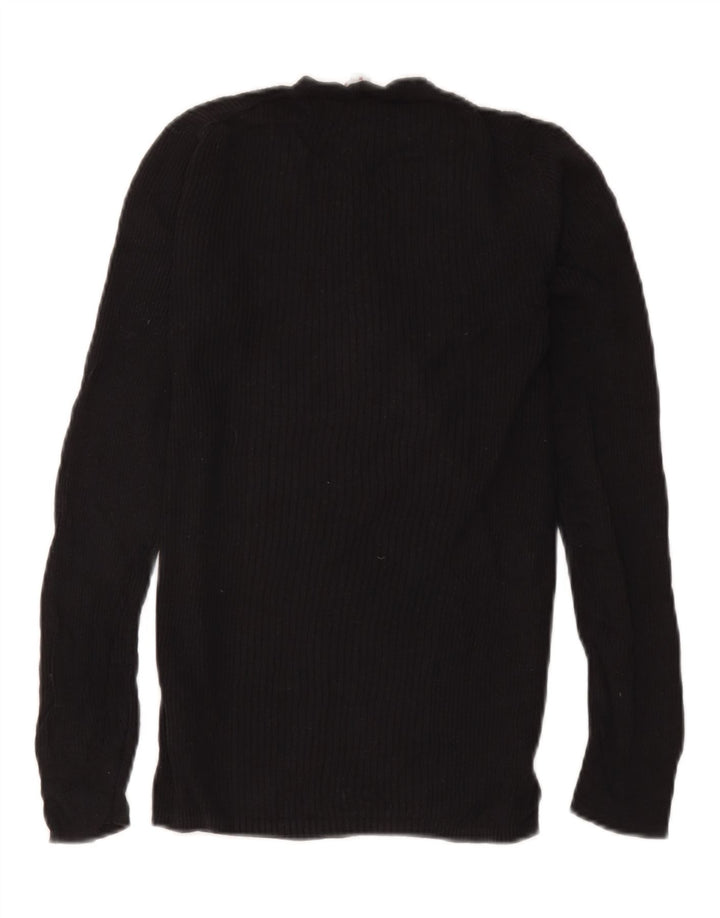 Gap Womens Knit Regular Fit Top Manga Longa Reino Unido 12 Médio Viscose Preta