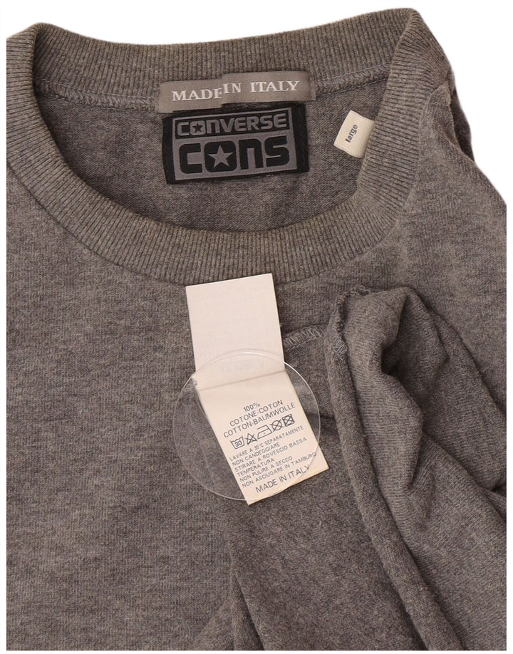 Converse masculino top manga comprida grande algodão manchado cinza