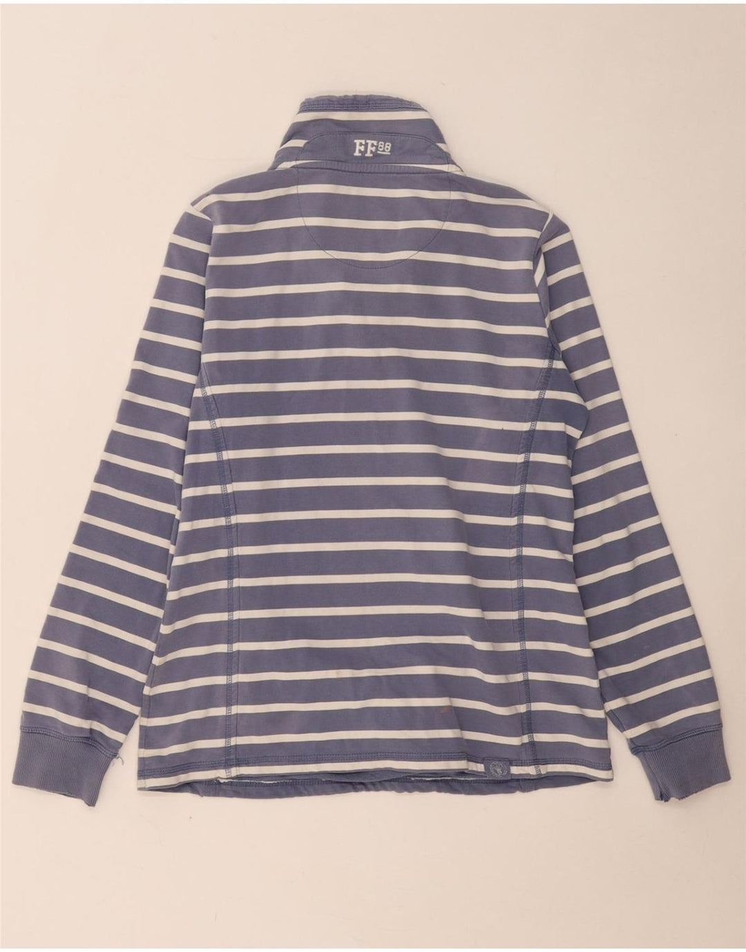 Suéter feminino grande FAT FACE Reino Unido 10 listrado azul marinho pequeno