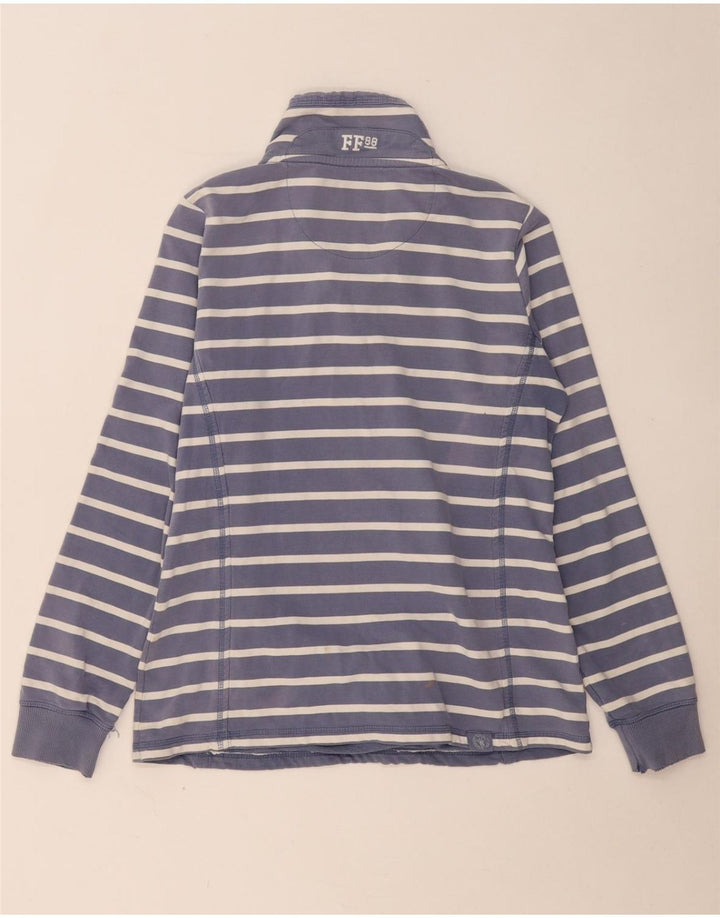 Suéter feminino grande FAT FACE Reino Unido 10 listrado azul marinho pequeno