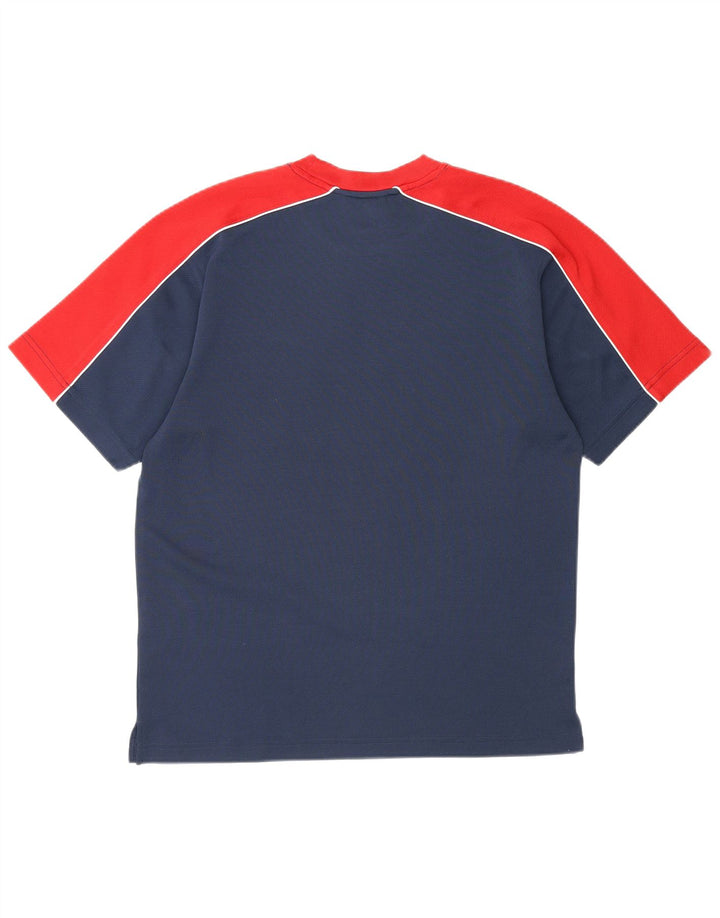 Reebok Mens T-Shirt Top Pequeno Poliéster Colorblock Azul Marinho