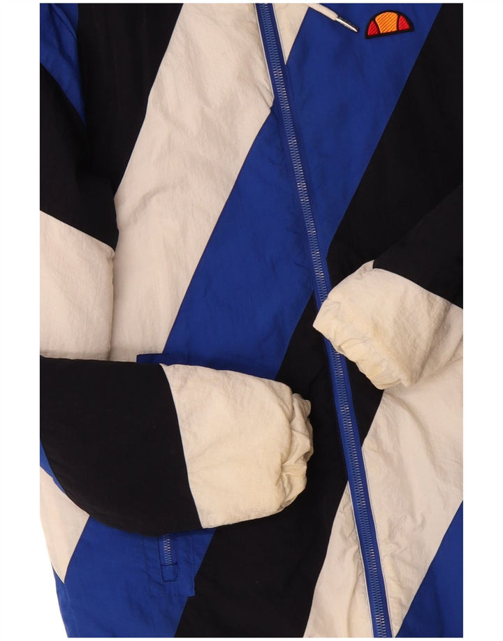 Jaqueta acolchoada masculina Ellesse UK 38 poliéster colorblock azul médio