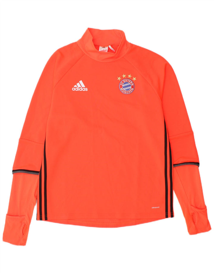 ADIDAS Mens FC Bayern Munchen Top Manga Comprida Médio Laranja Poliéster