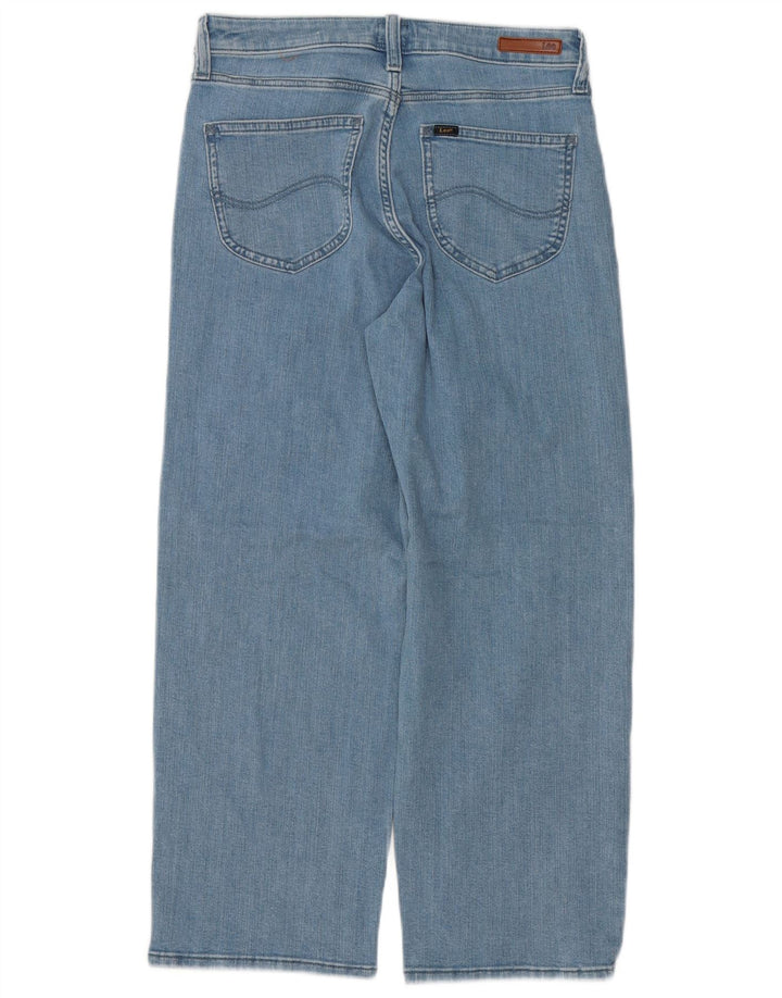 Lee Womens Crop Wide Leg Jeans W29 L25 Azul Algodão