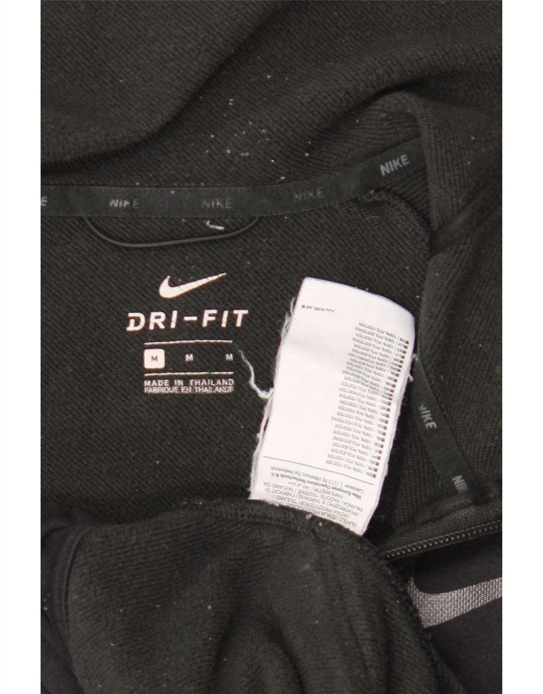 Suéter Nike masculino Dri Fit Zip com capuz médio preto poliéster