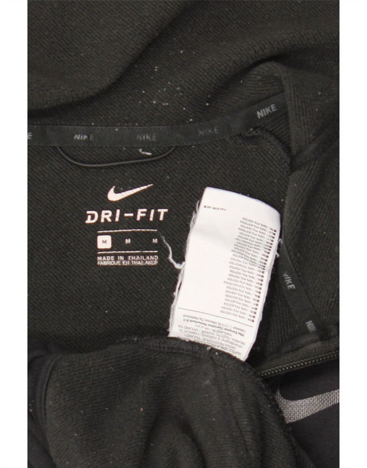 Suéter Nike masculino Dri Fit Zip com capuz médio preto poliéster
