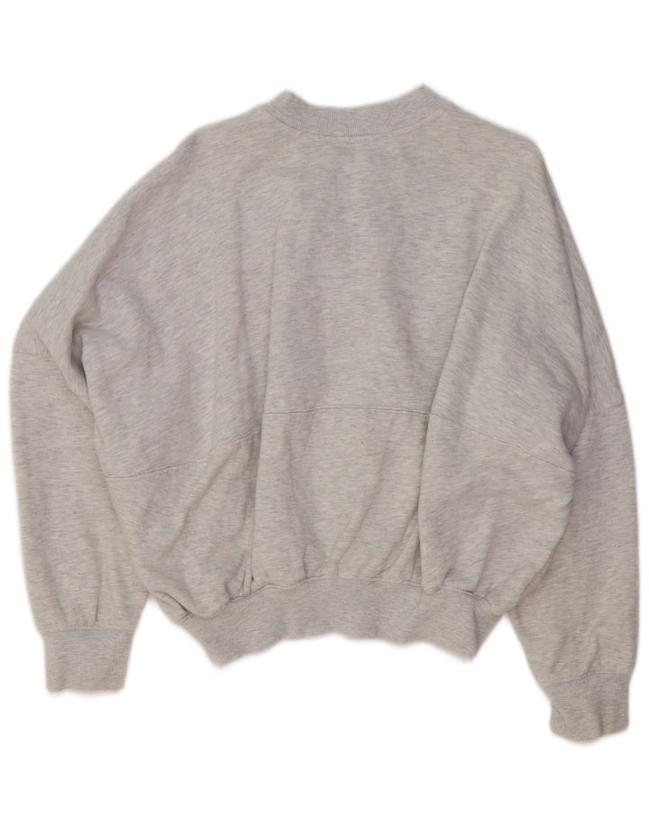 ZARA Womens Oversized Tracksuit Top Jacket UK 10 Small Grey Cotton