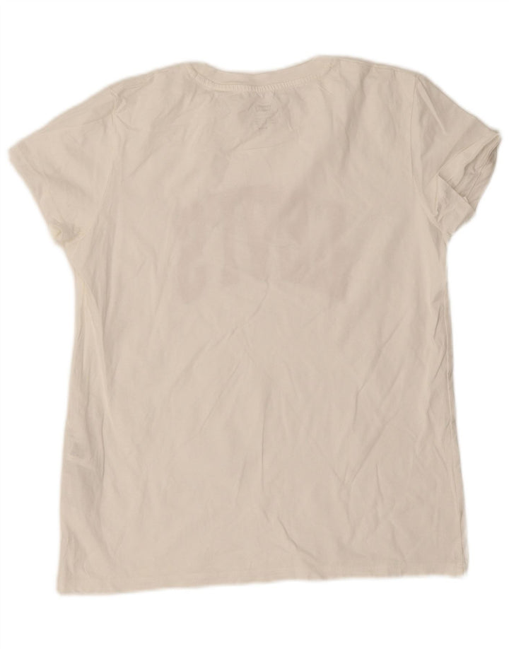 Camiseta feminina gráfica Levi's UK 14 algodão branco médio