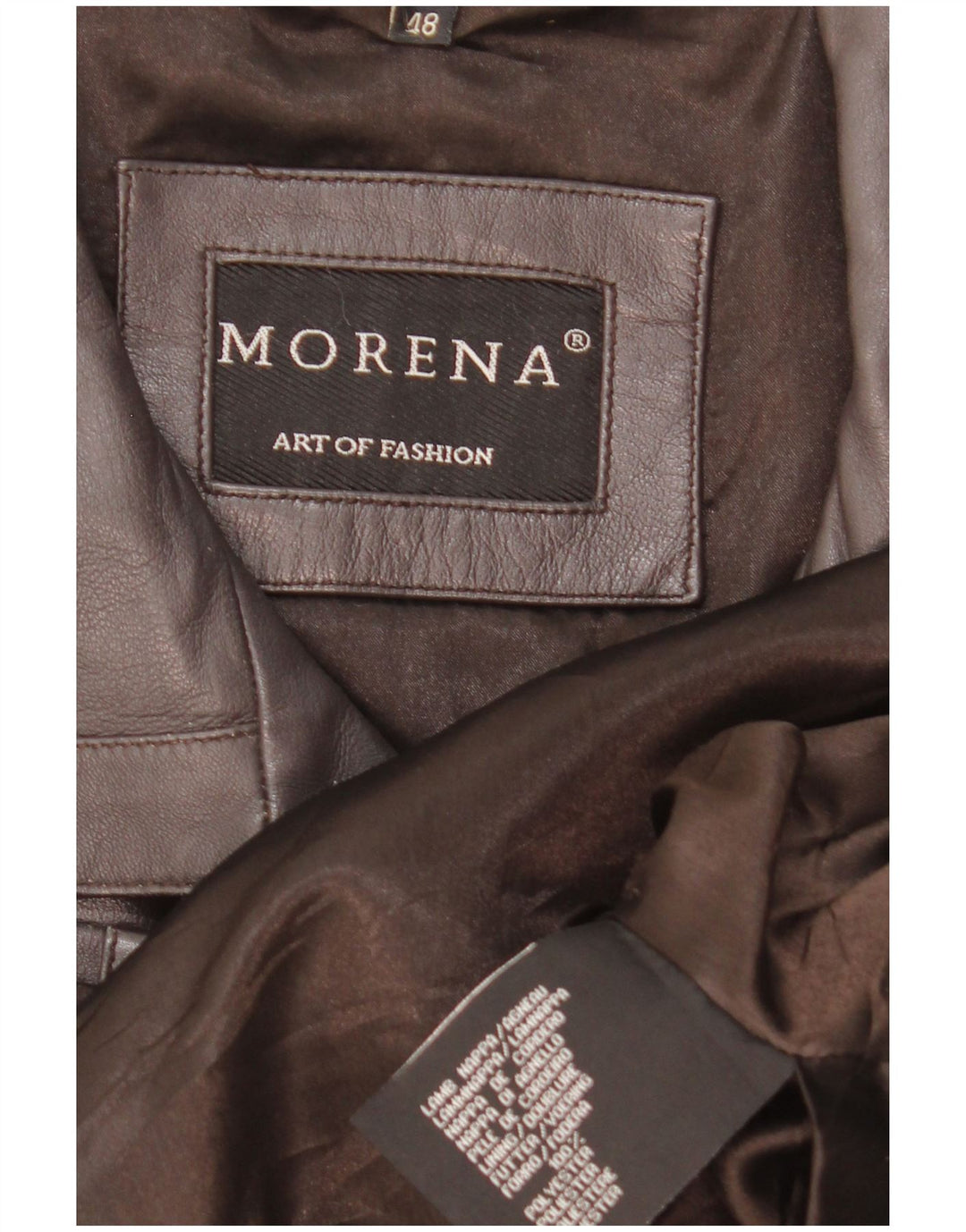 Jaqueta de couro feminina Morena EU 48 2XL couro marrom