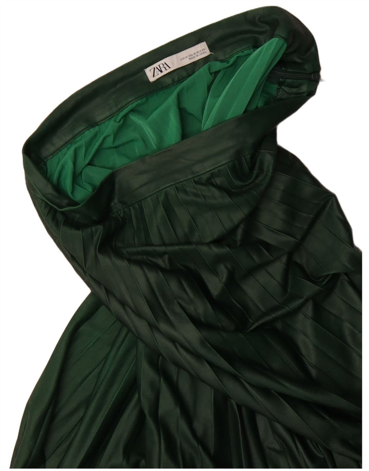 Saia plissada feminina Zara médio W28 verde