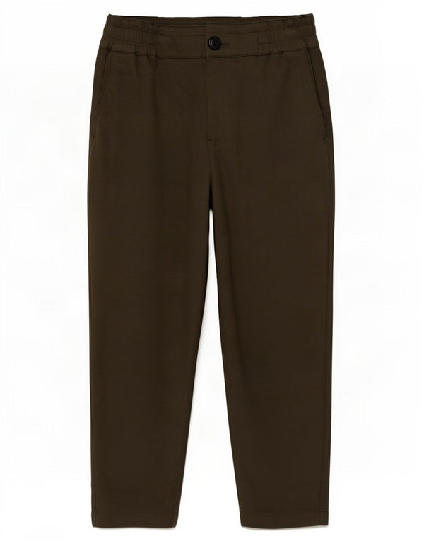 Calça feminina Zara cintura alta cortada média W28 L24 viscose verde