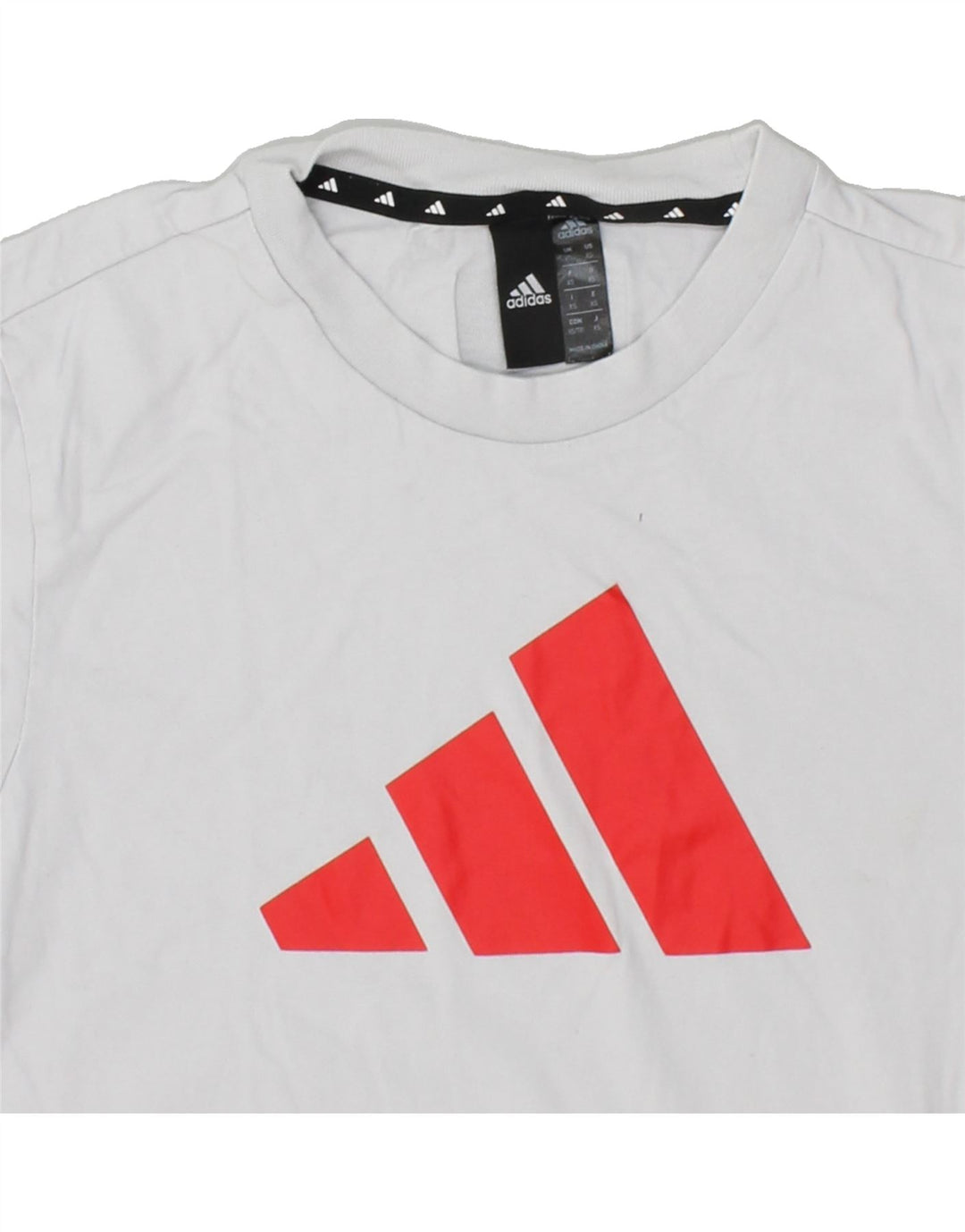 ADIDAS Mens Graphic T-Shirt Top XS Off White Cotton Vintage Adidas and Second-Hand Adidas from Messina Hembry 