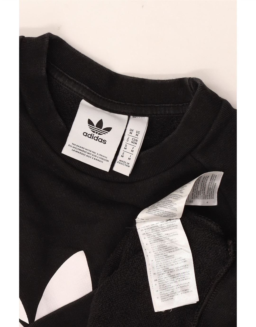 Adidas Mens Graphic Moletom Jumper Médio Algodão Preto