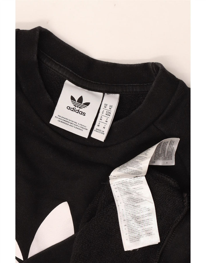 Adidas Mens Graphic Moletom Jumper Médio Algodão Preto