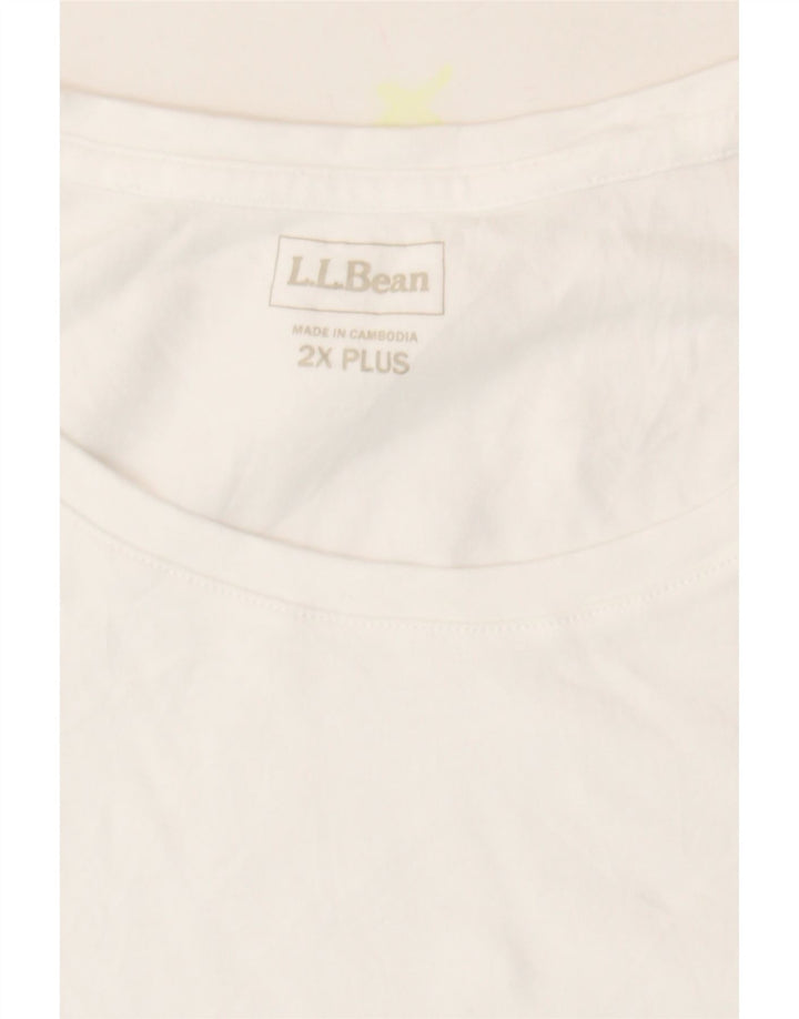 L.L.BEAN Womens T-Shirt Top UK 20 2XL White Cotton Vintage L.L.Bean and Second-Hand L.L.Bean from Messina Hembry 
