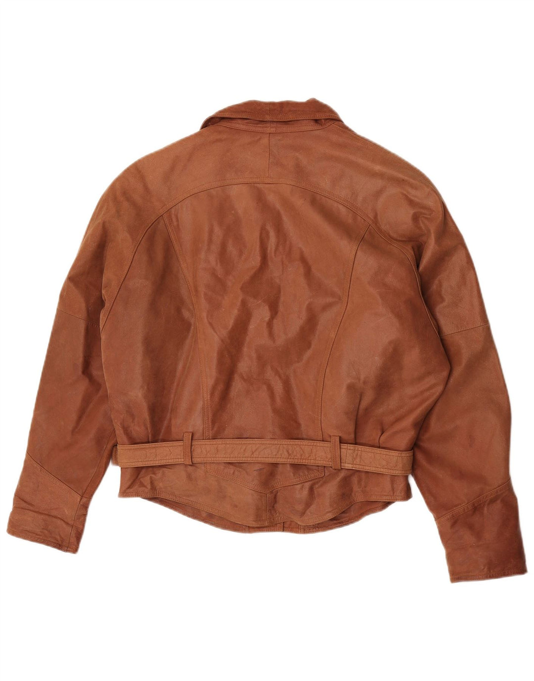 Jaqueta de couro vintage feminina UK 18 XL marrom
