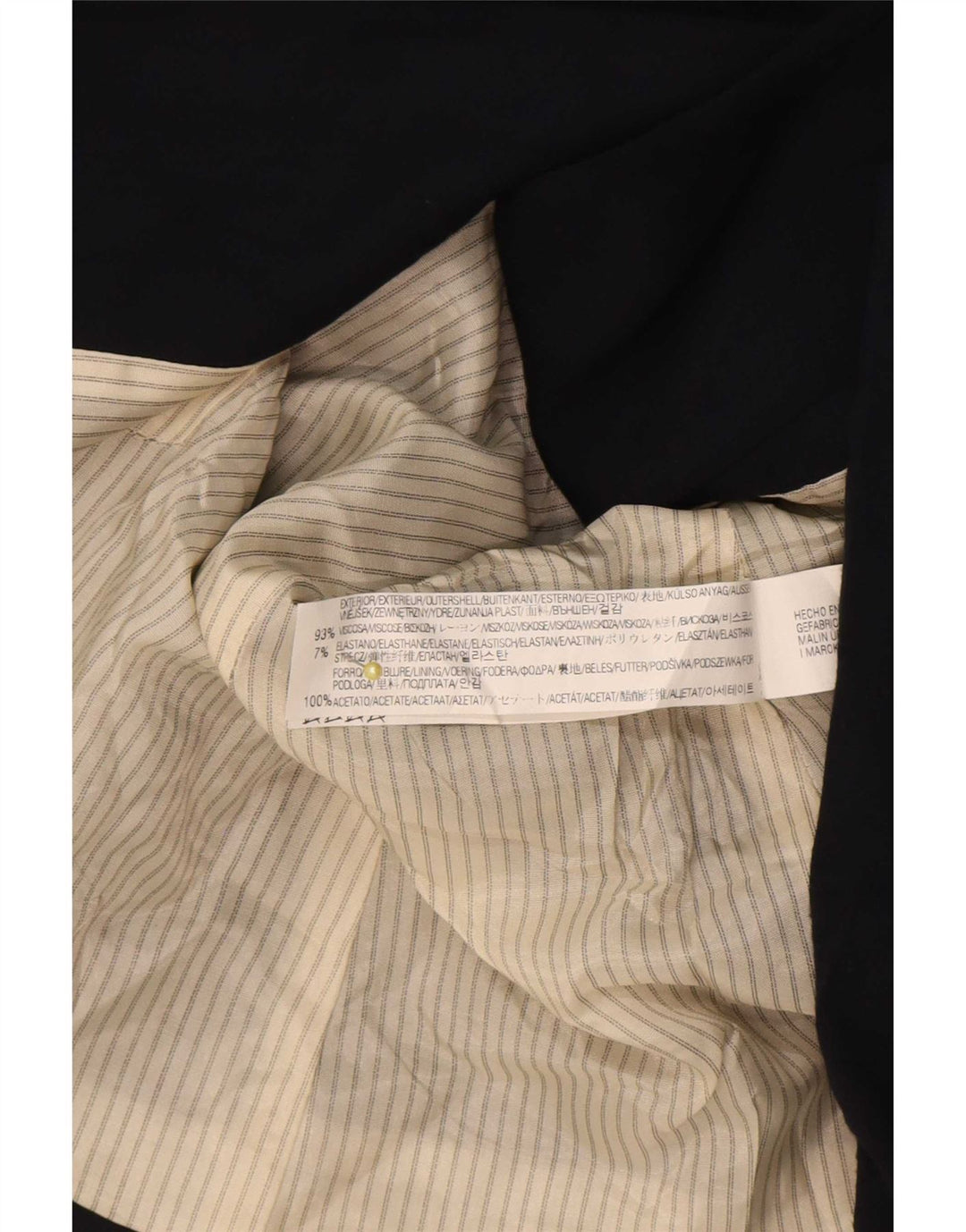 Jaqueta blazer feminina Zara com 1 botão Reino Unido 18 XL azul marinho viscose