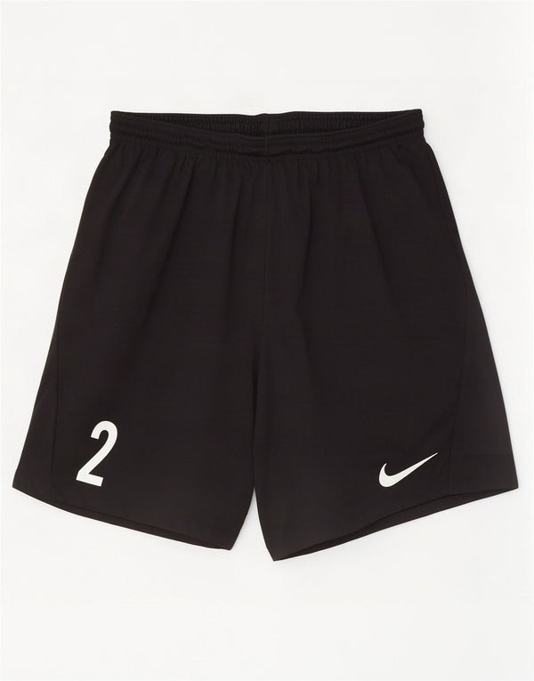 Shorts esportivos gráficos Nike Dri Fit feminino UK 16 grande poliéster preto