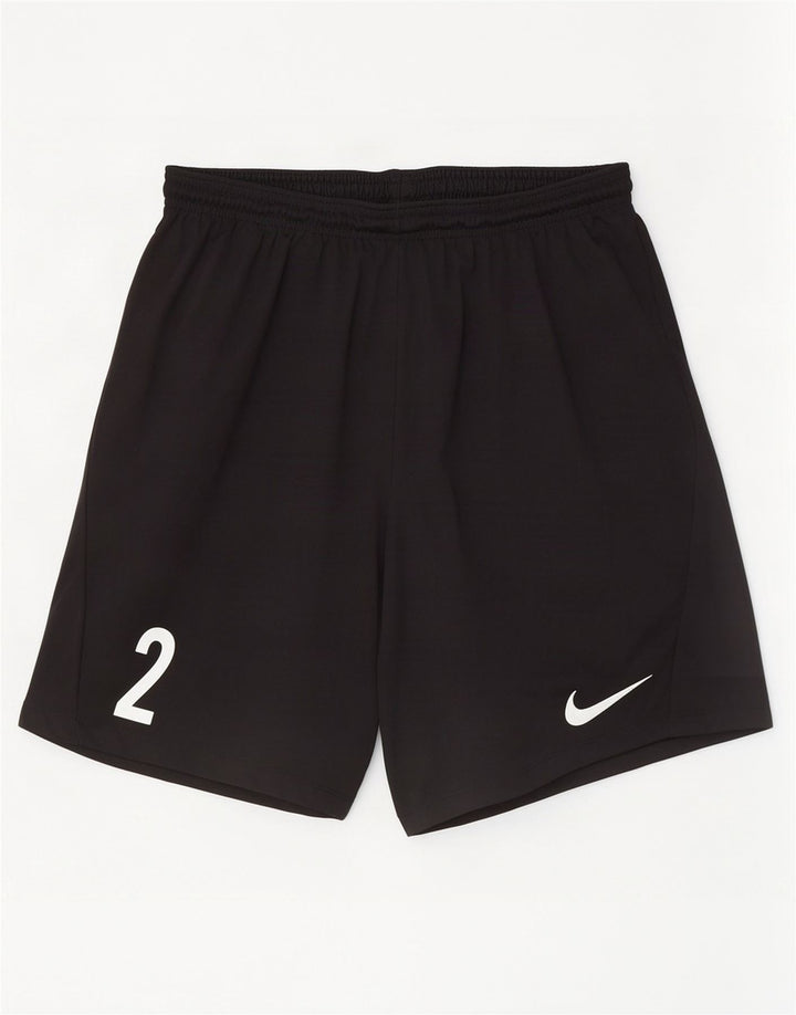 Shorts esportivos gráficos Nike Dri Fit feminino UK 16 grande poliéster preto
