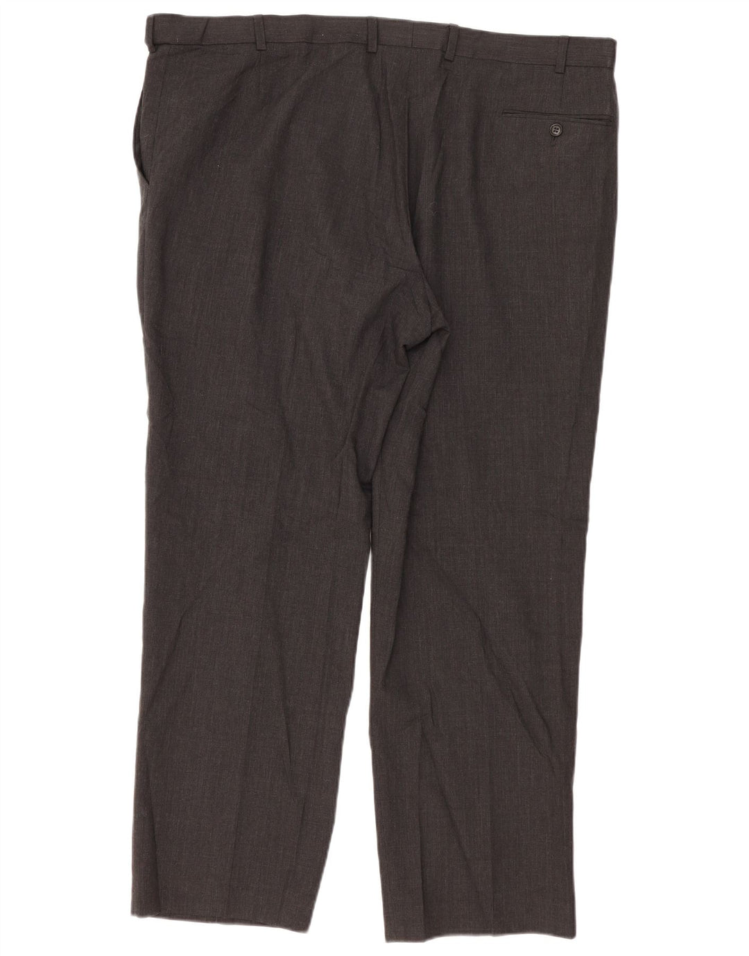 Calça masculina de ajuste regular Marks & Spencer W44 L31 lã cinza