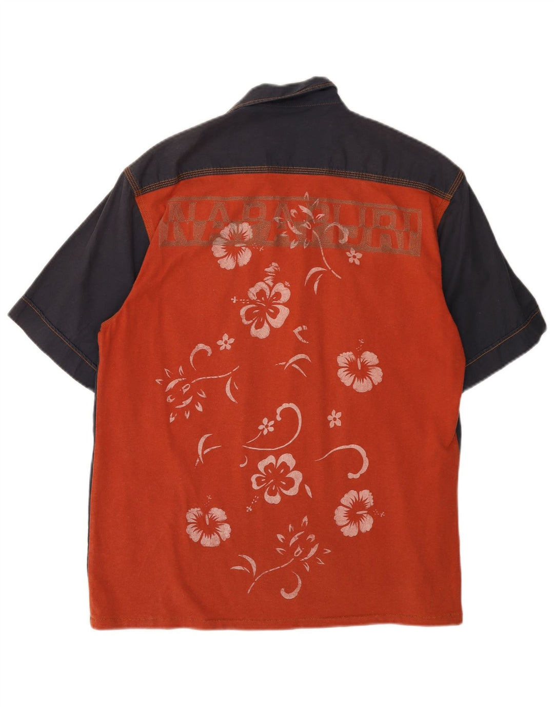 Camisa masculina gráfica NAPAPIJRI de manga curta média azul marinho floral