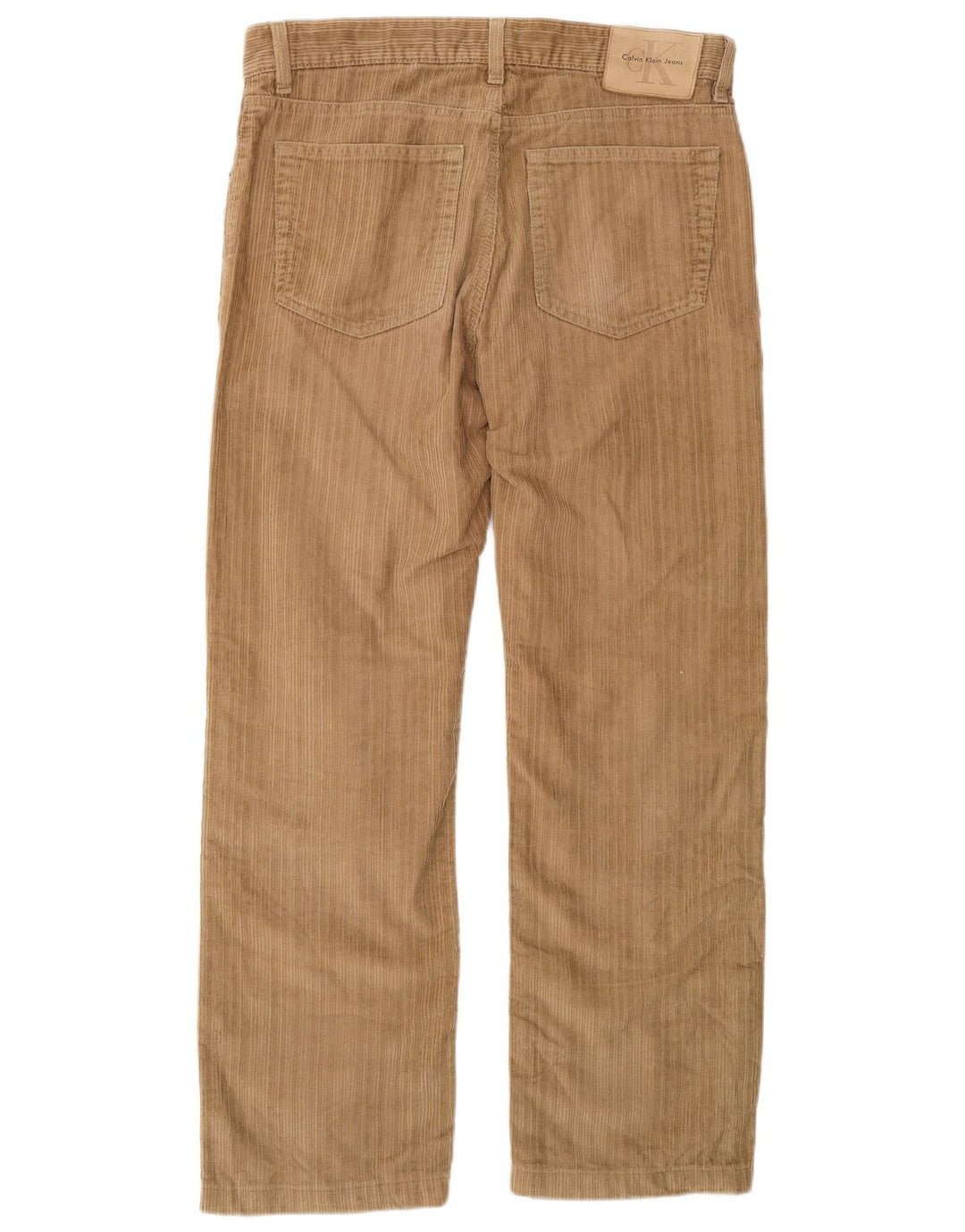 CALVIN KLEIN Calça masculina reta de veludo W31 L28 algodão bege
