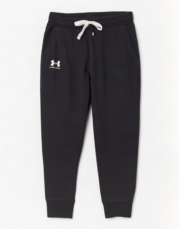 Calça de treino feminina Under Armour Joggers UK 16 grande algodão preto