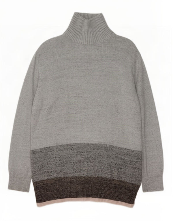 Suéter feminino Gap com gola tartaruga UK 18 XL cinza colorblock algodão