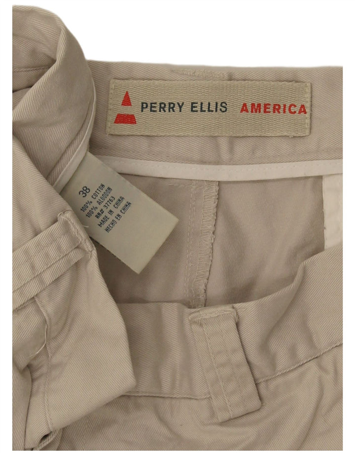 Shorts cargo masculino Perry Ellis W38 XL algodão bege