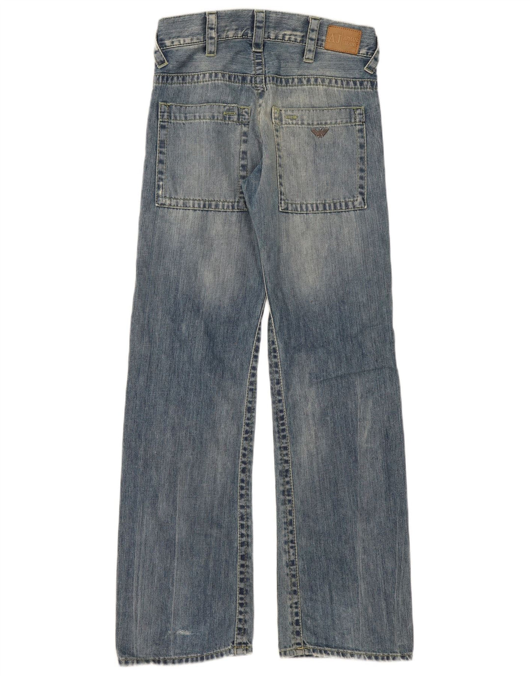 Armani feminino jeans de perna larga W29 L32 algodão azul