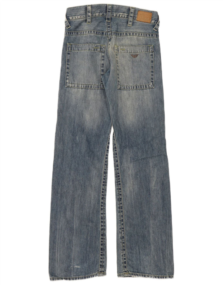 Armani feminino jeans de perna larga W29 L32 algodão azul