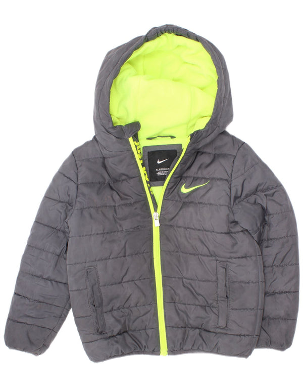Jaqueta acolchoada com capuz Nike Boys 3-4 anos poliéster cinza