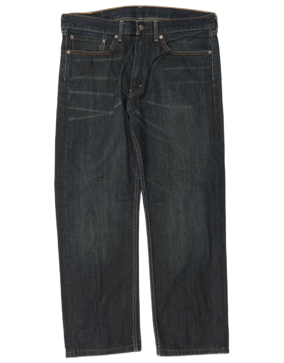 Levi's Masculino 505 Straight Jeans W34 L28 Azul Marinho Algodão