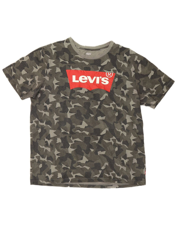 Camiseta gráfica masculina Levi's Top grande de algodão camuflado multicolorido