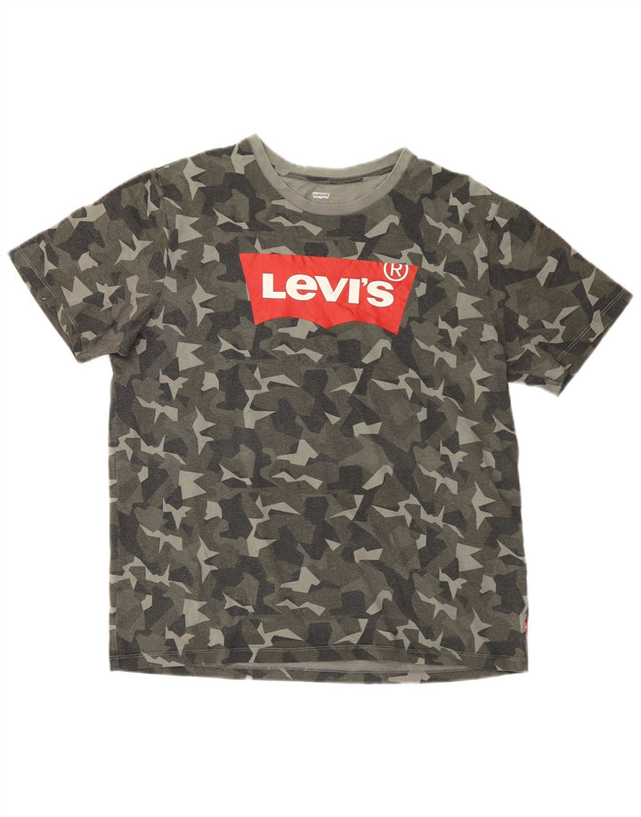 Camiseta gráfica masculina Levi's Top grande de algodão camuflado multicolorido