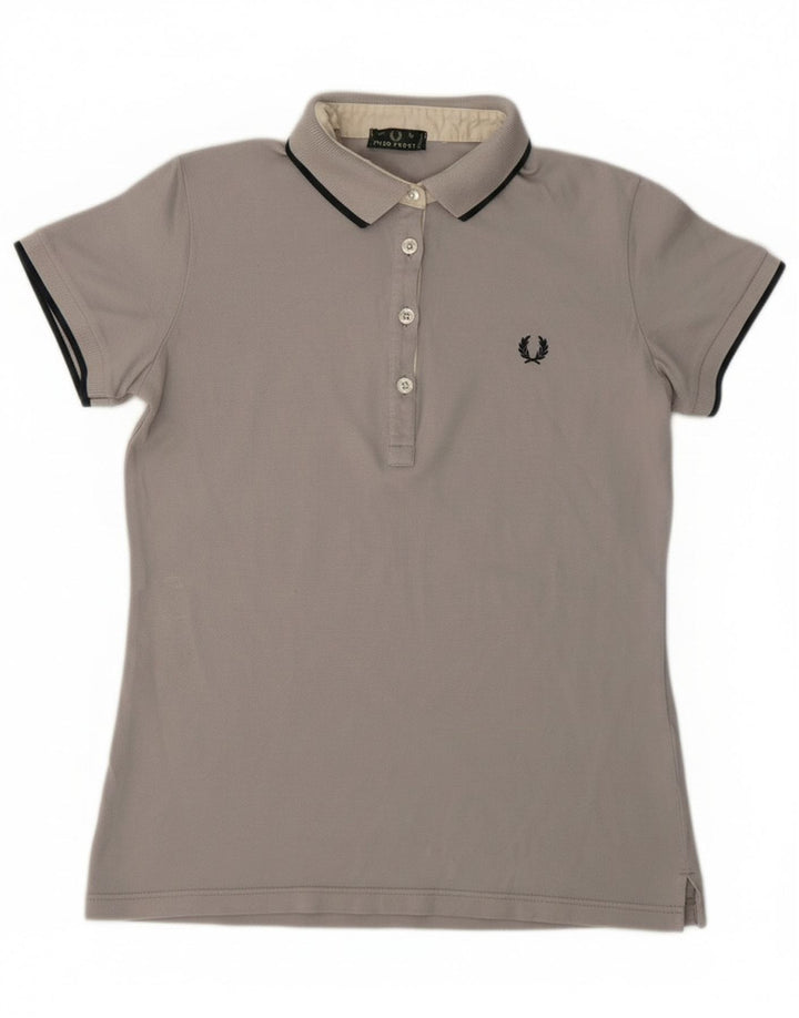 Camisa pólo feminina Fred Perry Reino Unido 14 grande cinza