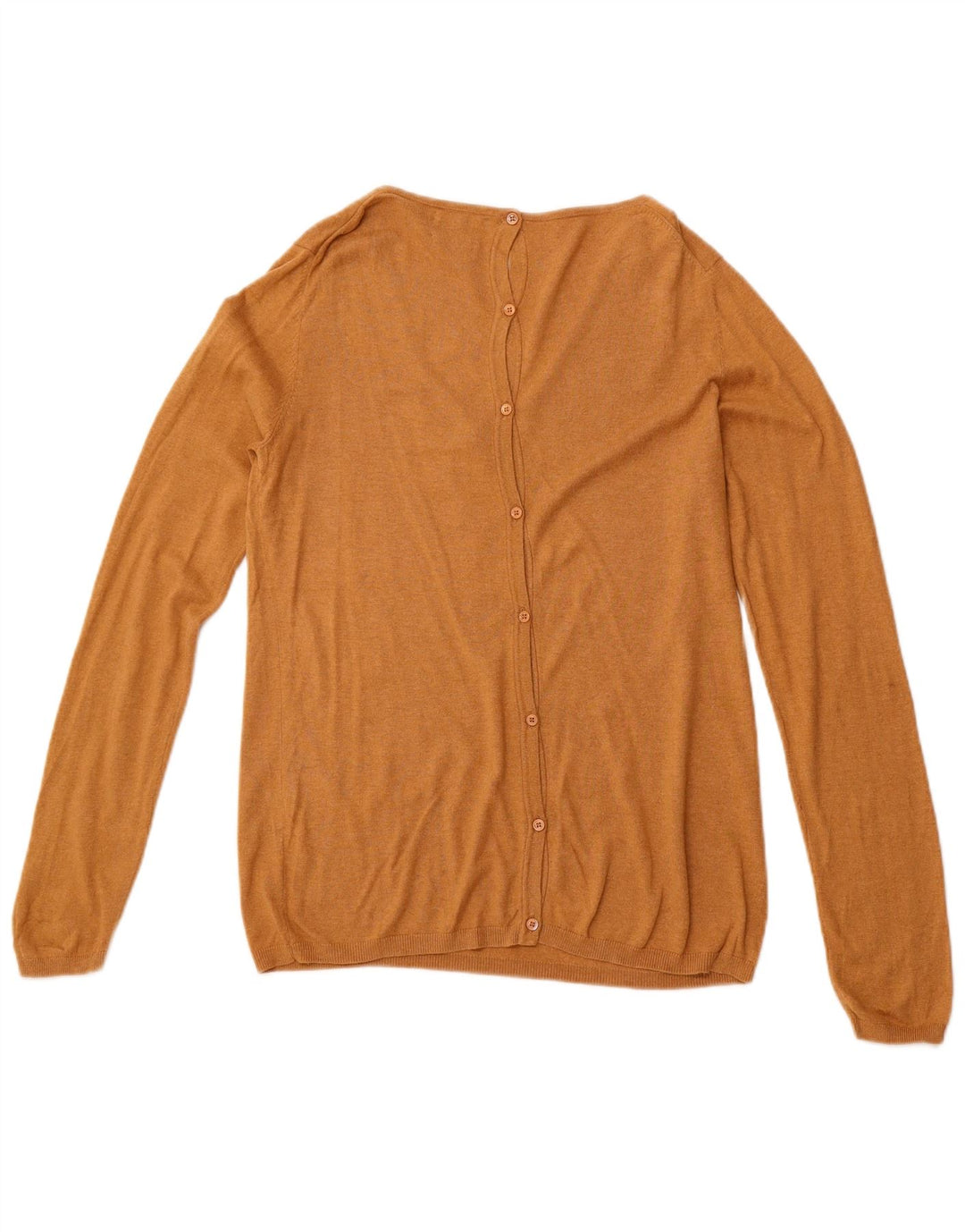 Suéter feminino MASSIMO DUTTI com decote em V Reino Unido 14 grande algodão marrom