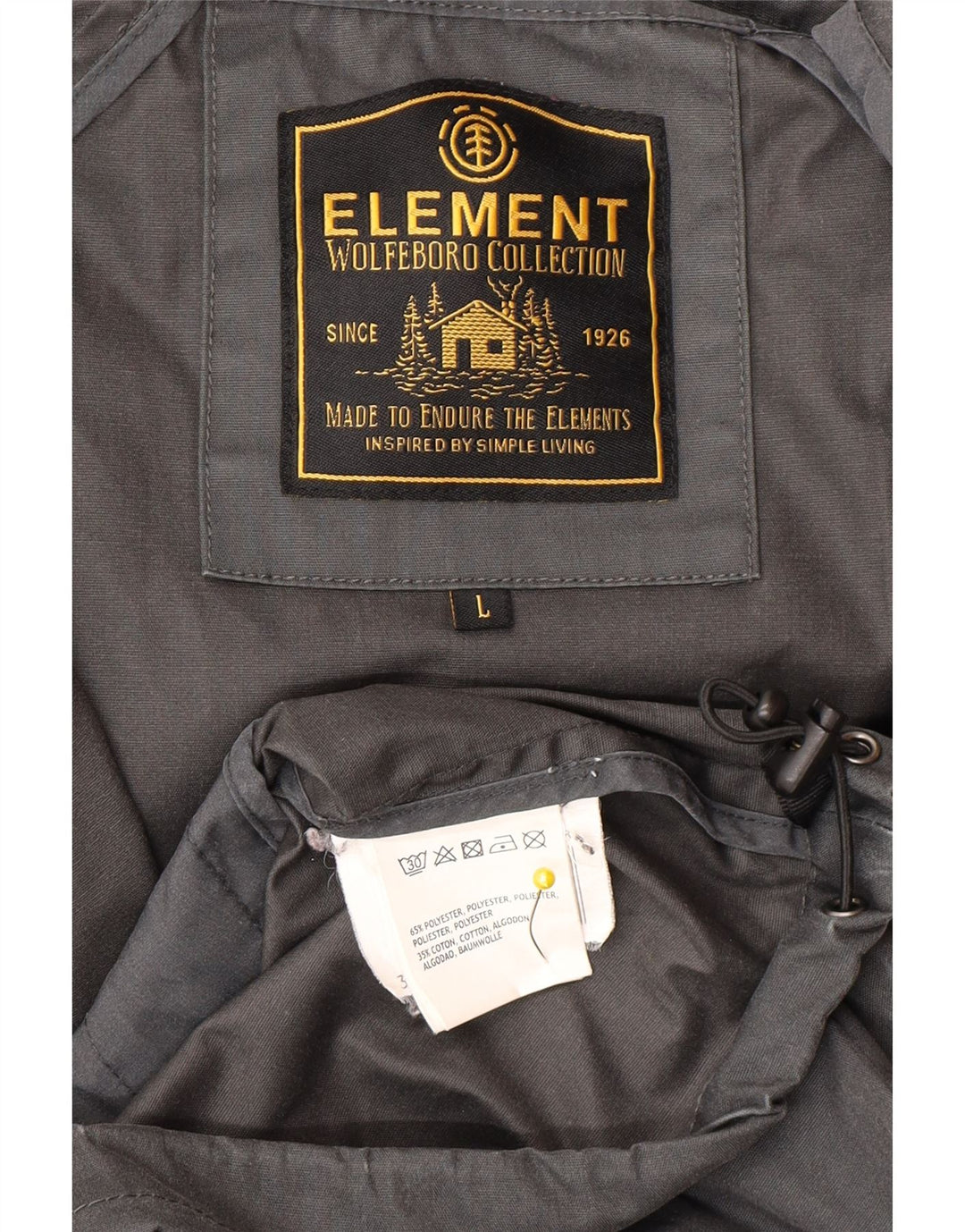 Jaqueta bomber masculina com capuz Element UK 40 poliéster cinza grande