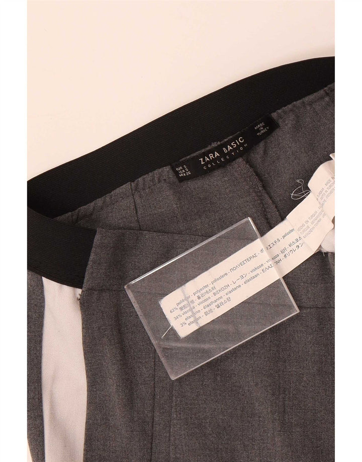 Calça Chino Slim Feminina Zara Pequena W26 L28 Cinza Colourblock Poliéster