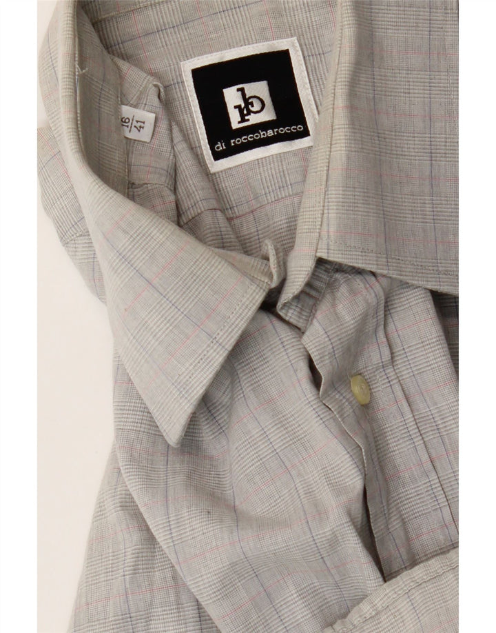 Camisa masculina ROCCOBAROCCO tamanho 16 41 xadrez cinza grande