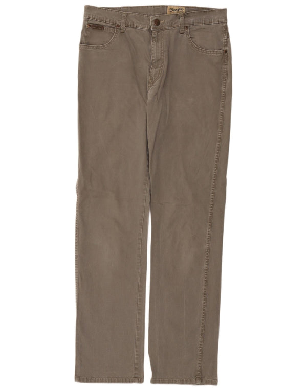 Wrangler Mens Texas Stretch Calça Casual Reta W34 L32 Algodão Cinza