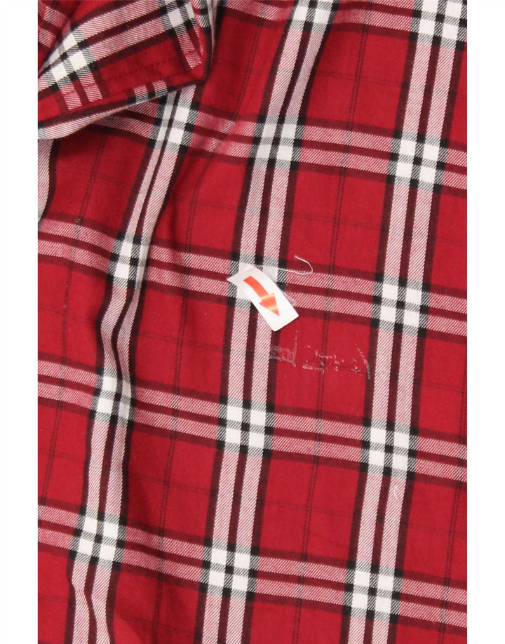 Camisa masculina de flanela Chaps XL de algodão xadrez vermelho