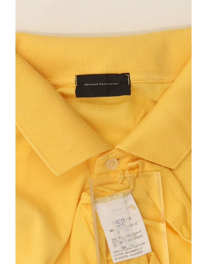 Camisa polo masculina Sergio Tacchini IT 52 grande algodão amarelo