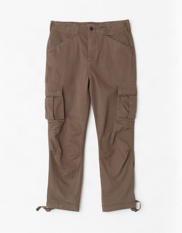 Calça cargo feminina Joe Browns reta UK 8 pequena W26 L26 algodão cáqui