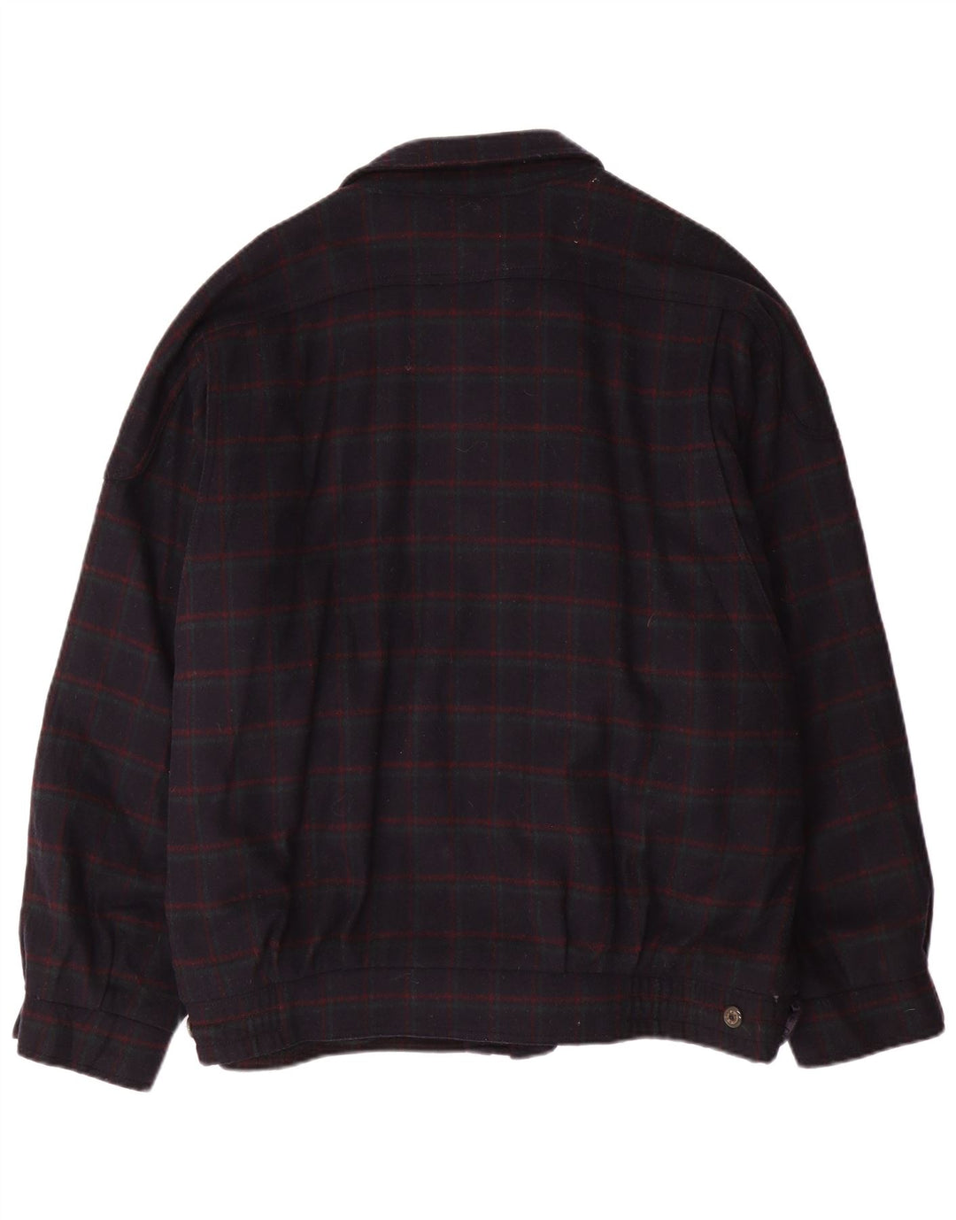 Jaqueta bomber masculina BUSCH UK 42 XL lã xadrez azul marinho